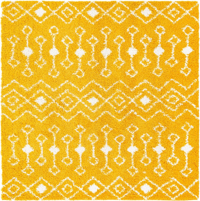 7' 10 x 7' 10 Bayley · Diamond Shag Rug, yellow