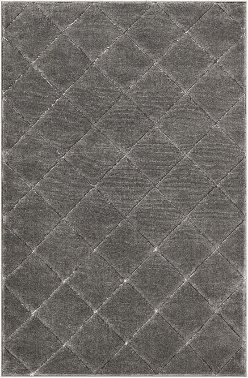 4' x 6' Gilchrist · Diamond rug, gray and silver