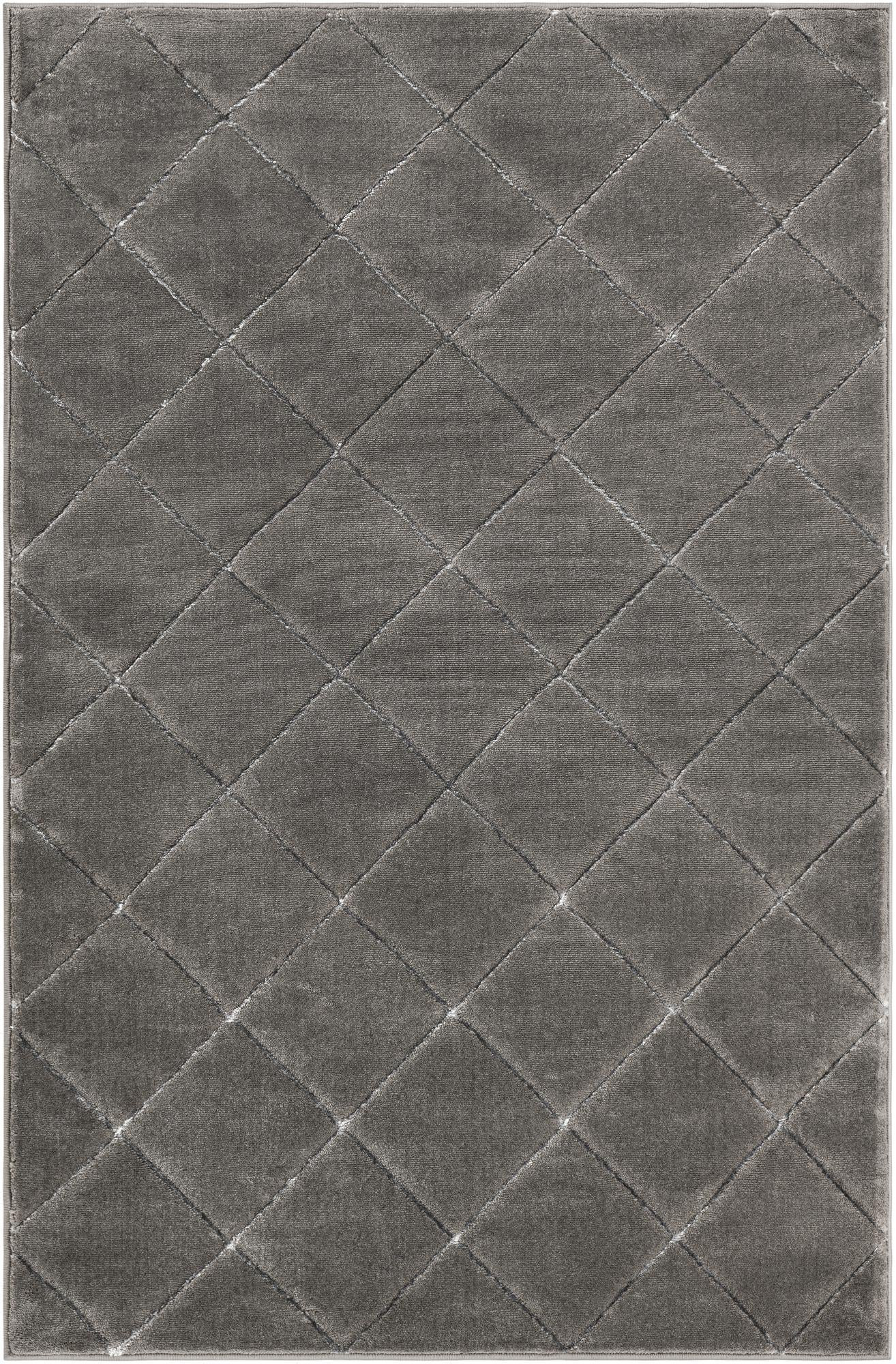 4' x 6' Gilchrist · Diamond rug, gray and silver