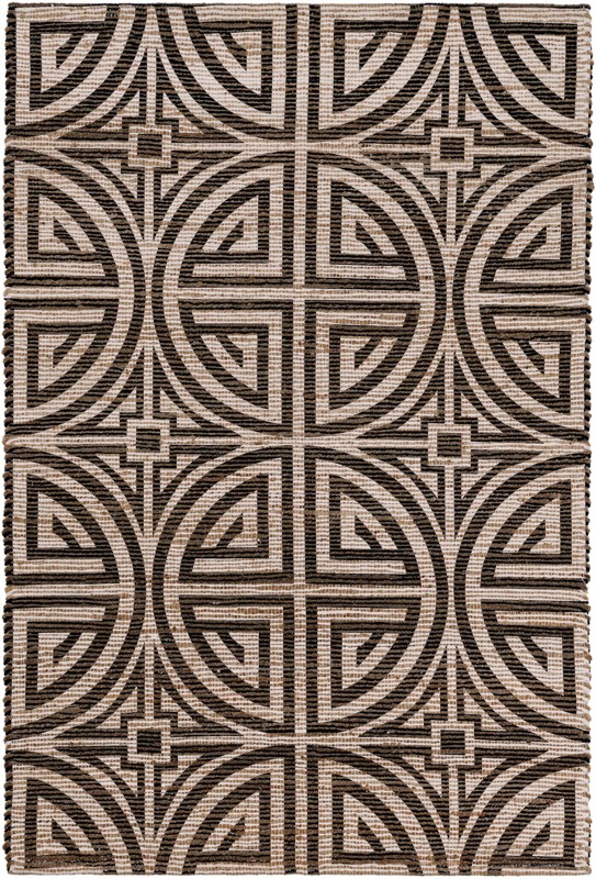 Pasco · Geometric medallion rug, black and ivory