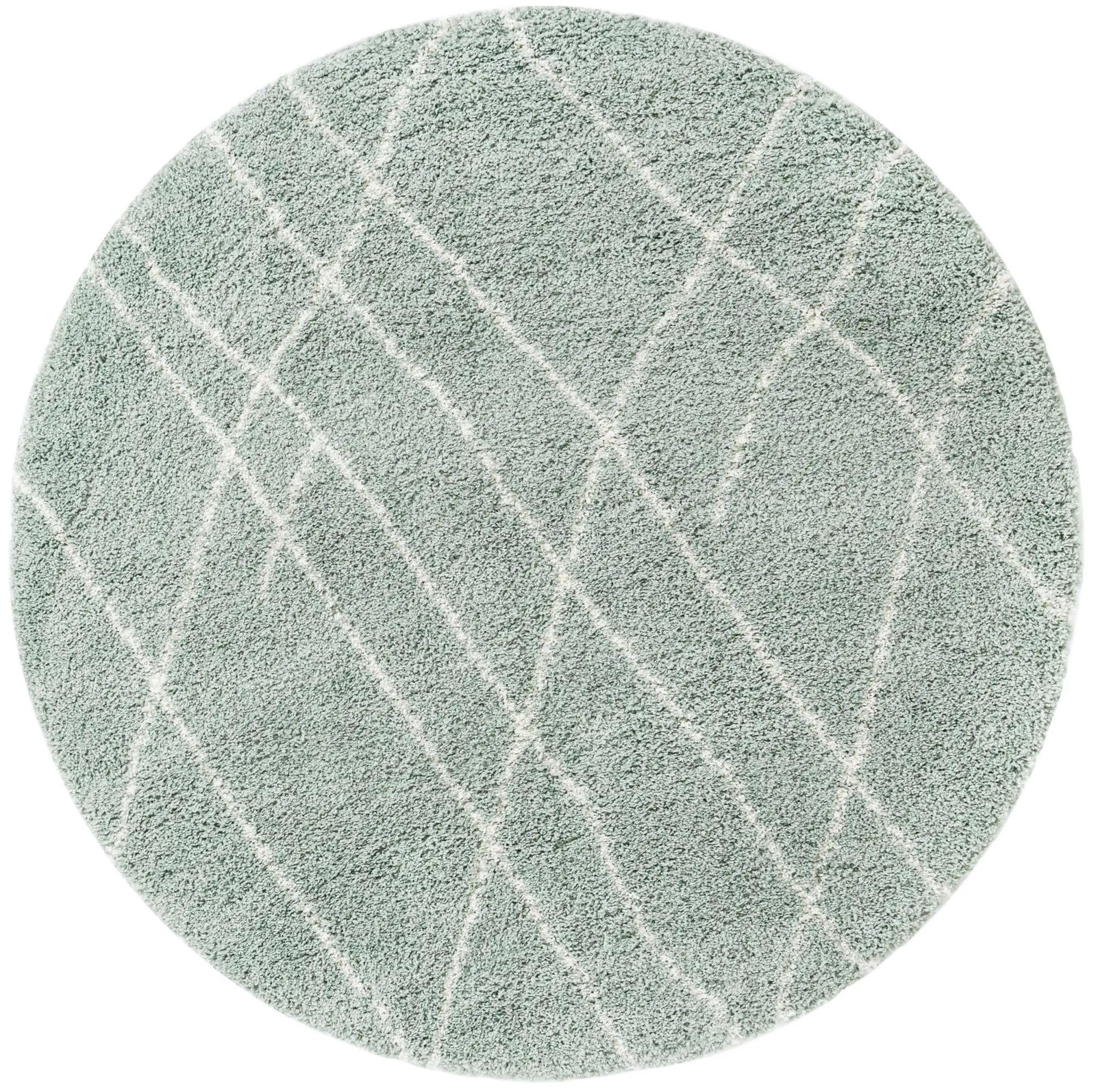 6' x 6' Clearbrook · Diamond Shag Rug, sage green