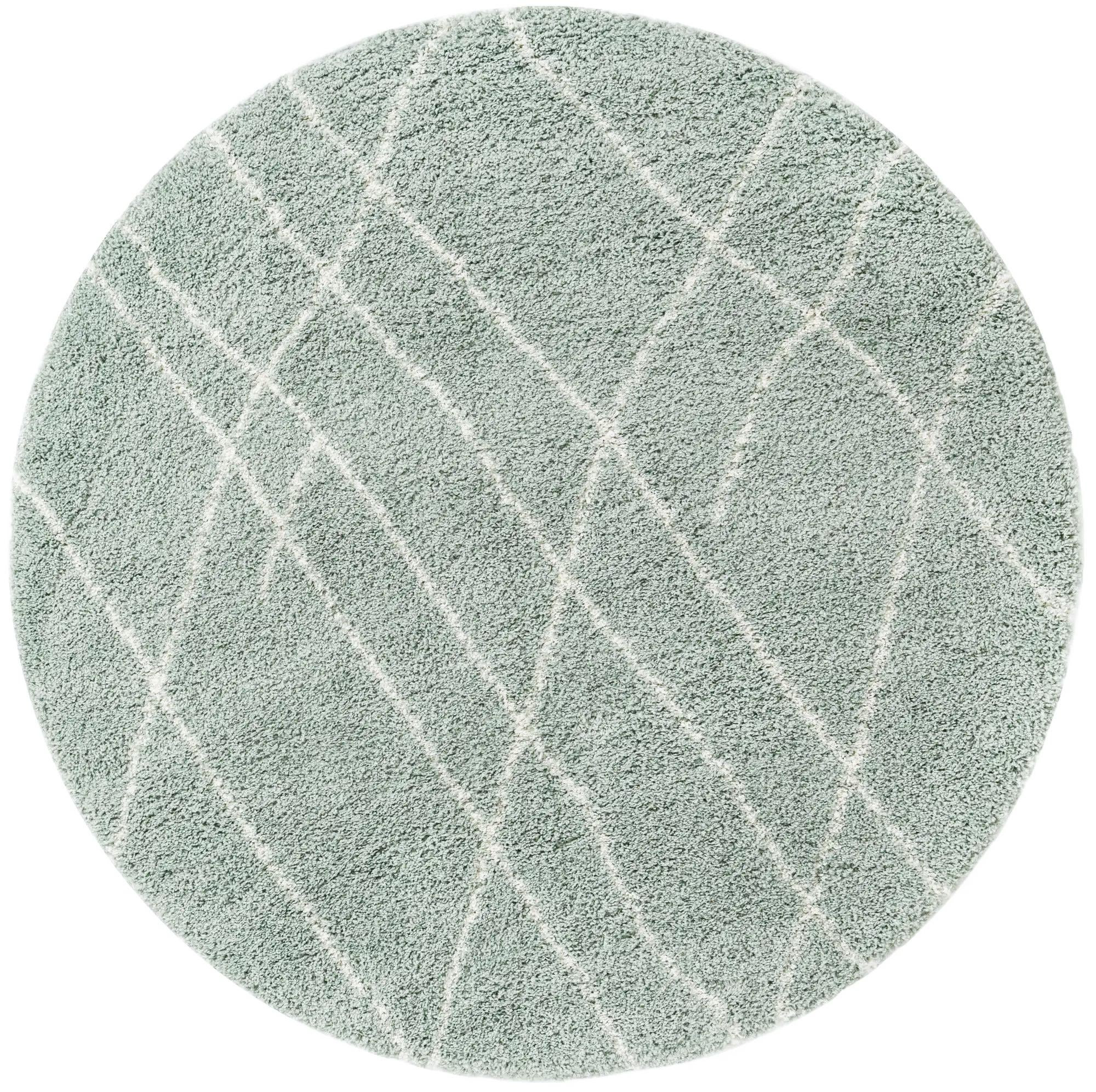 6' x 6' Clearbrook · Diamond Shag Rug, sage green