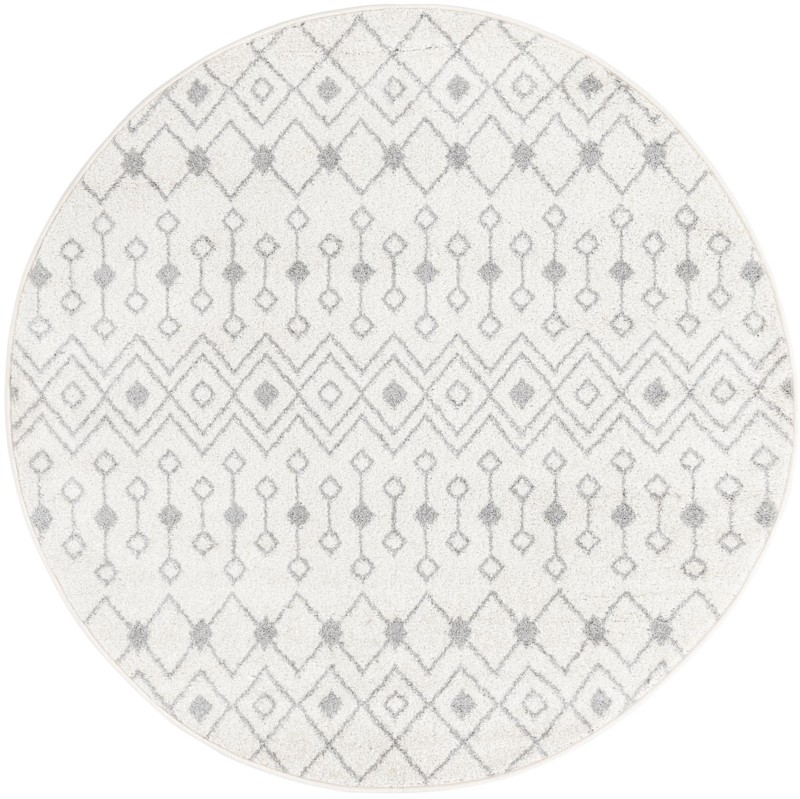 5' 3 x 5' 3 Boswell · Geometric lattice rug, ivory and gray