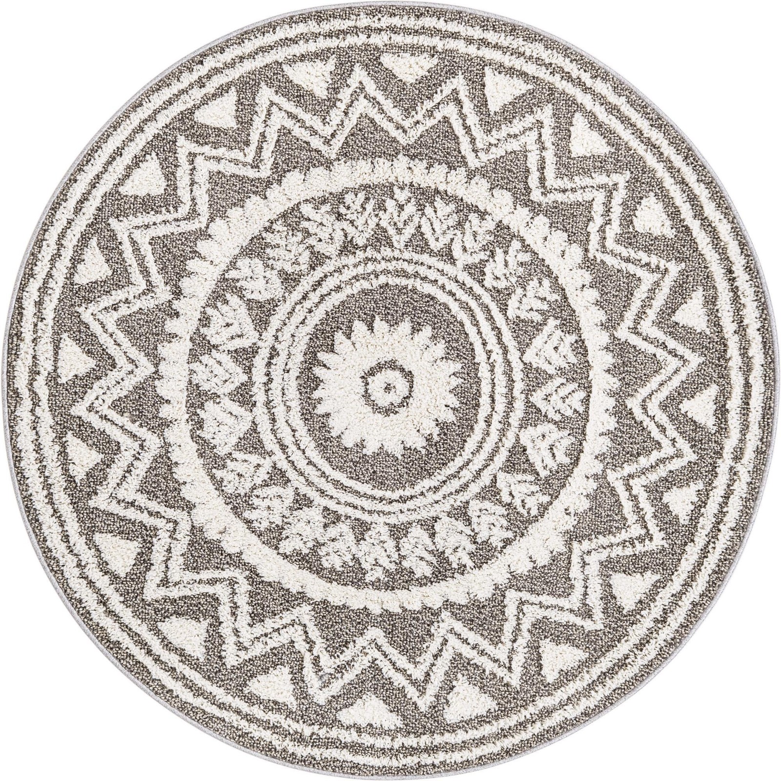 5' 3 x 5' 3 Carlin · Medallion rug, gray