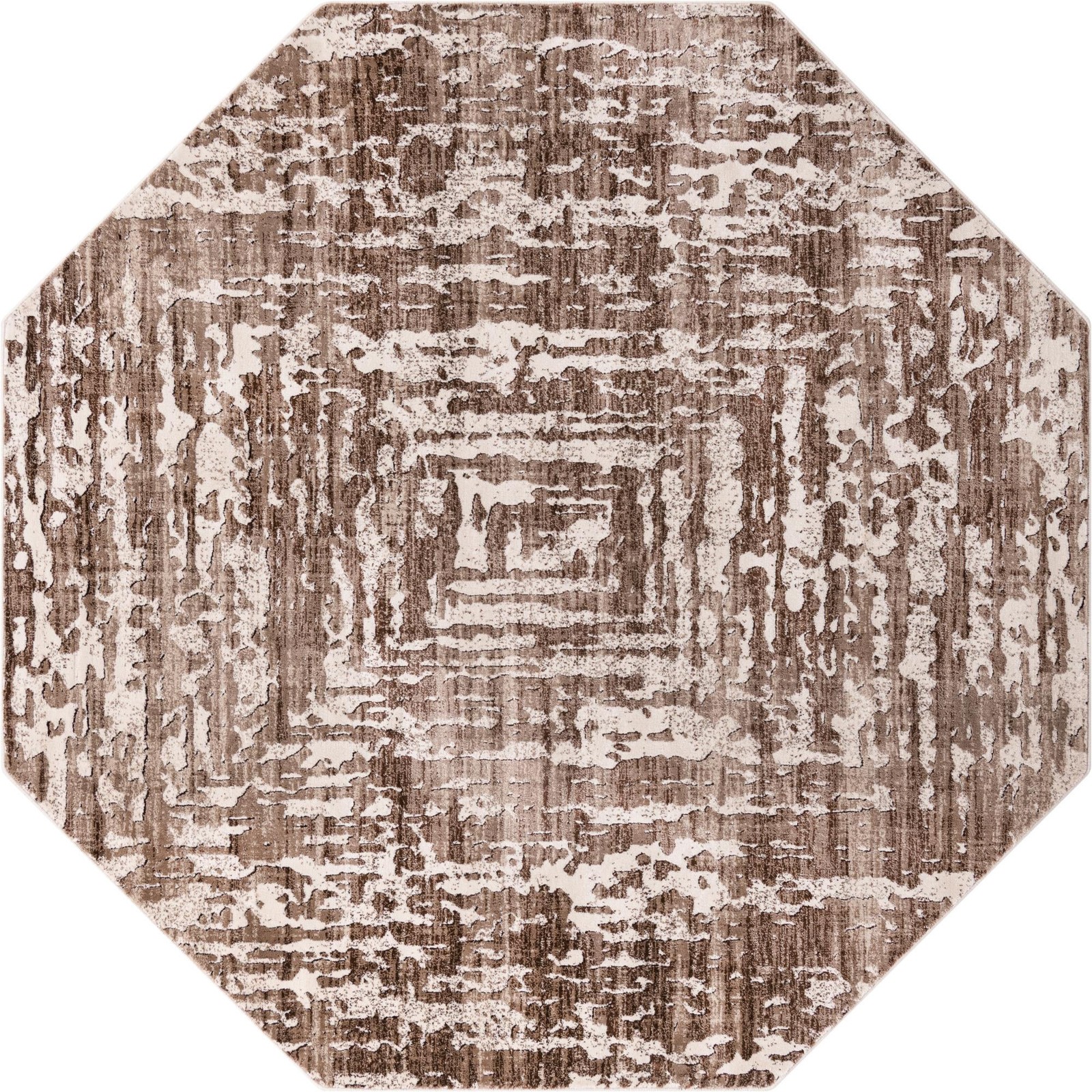 7' 10 x 7' 10 Wrenfield · Abstract rug, chocolate and beige