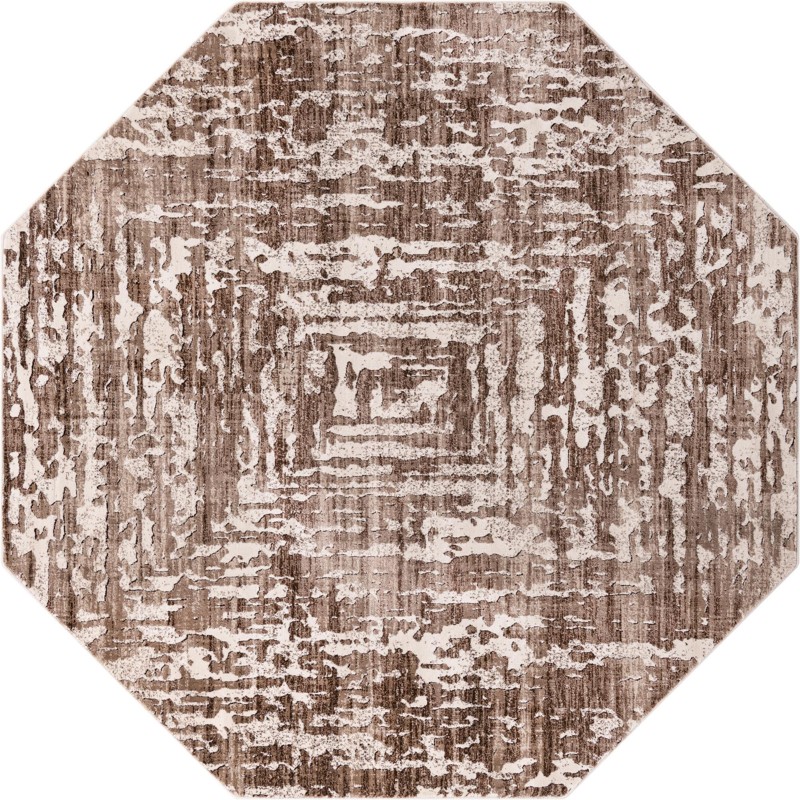 7' 10 x 7' 10 Wrenfield · Abstract rug, chocolate and beige
