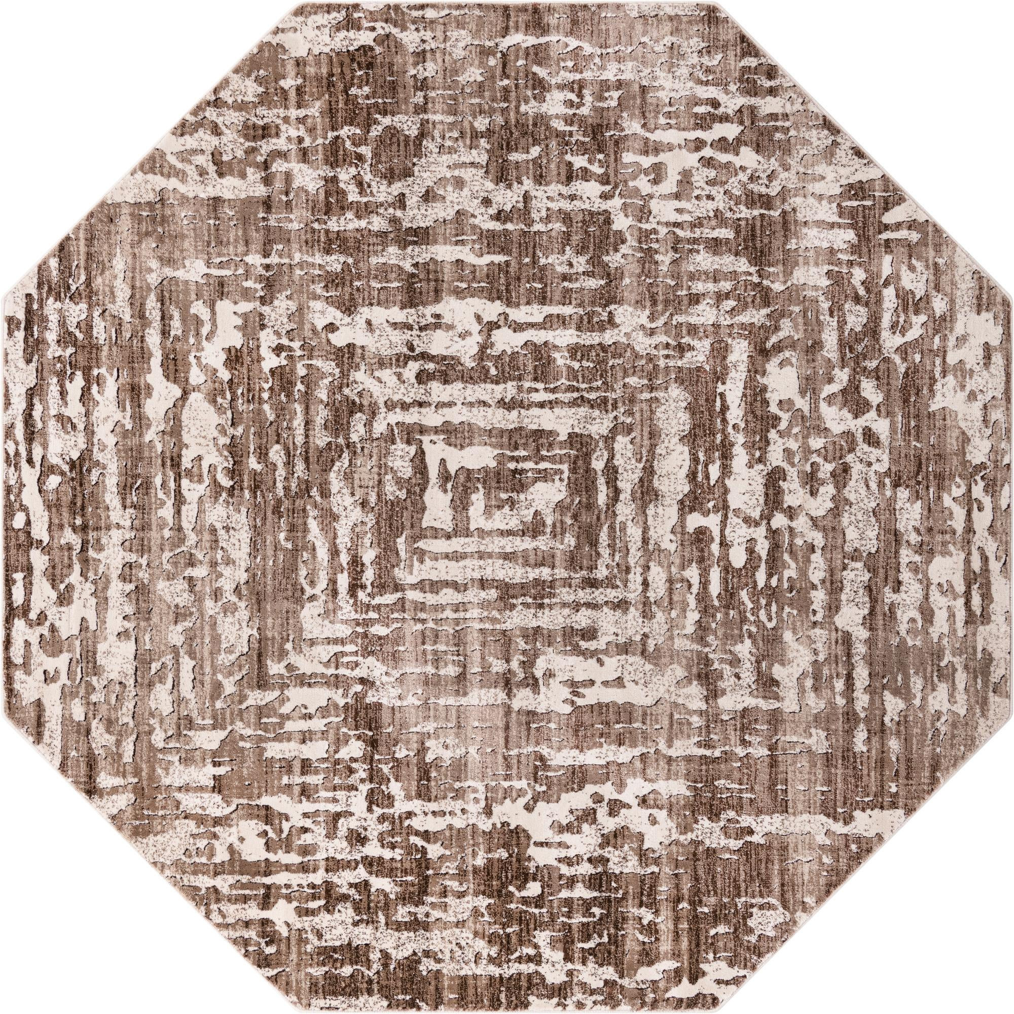 7' 10 x 7' 10 Wrenfield · Abstract rug, chocolate and beige