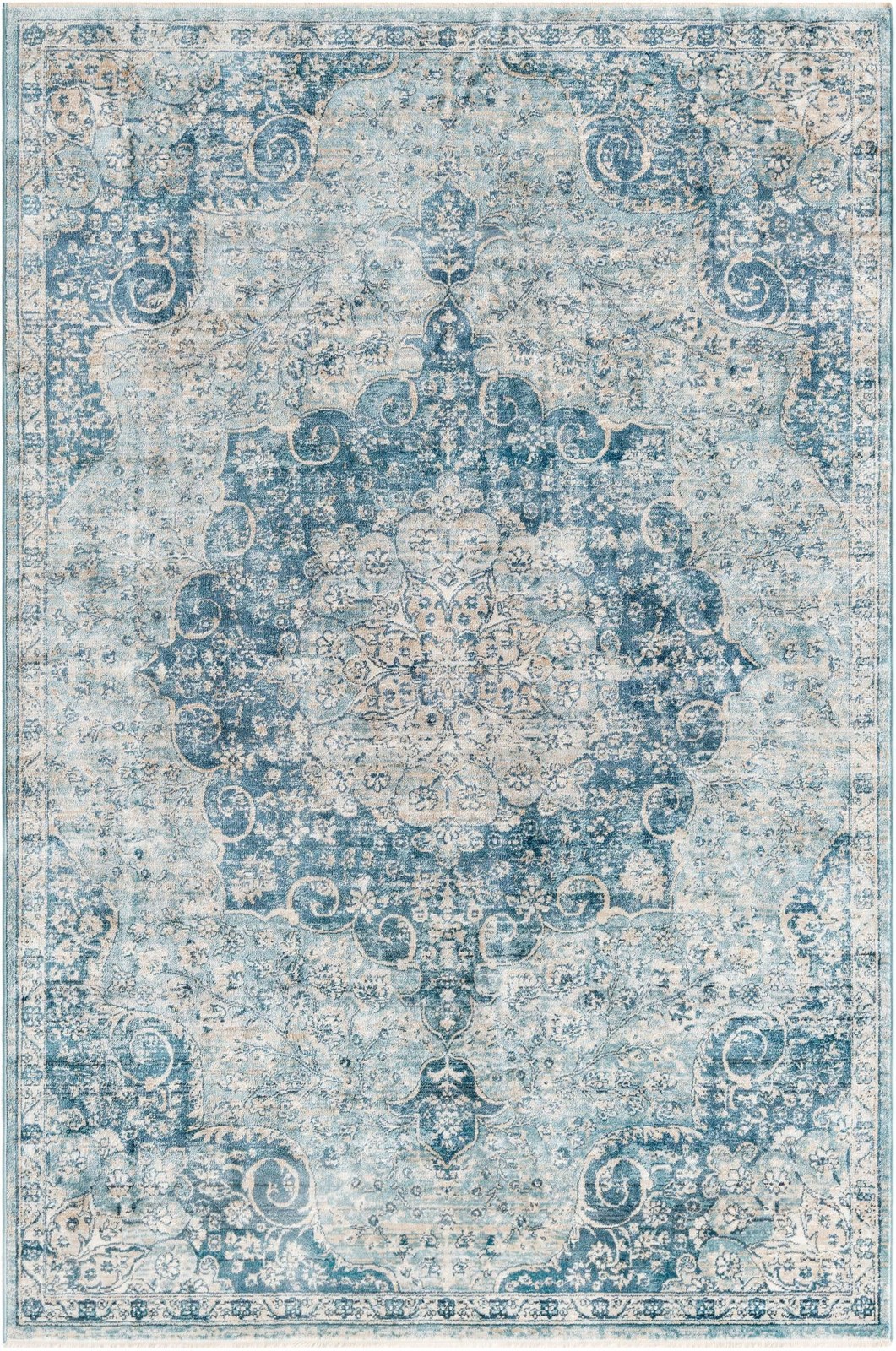 5' 3 x 8' Stanford · Border rug, navy