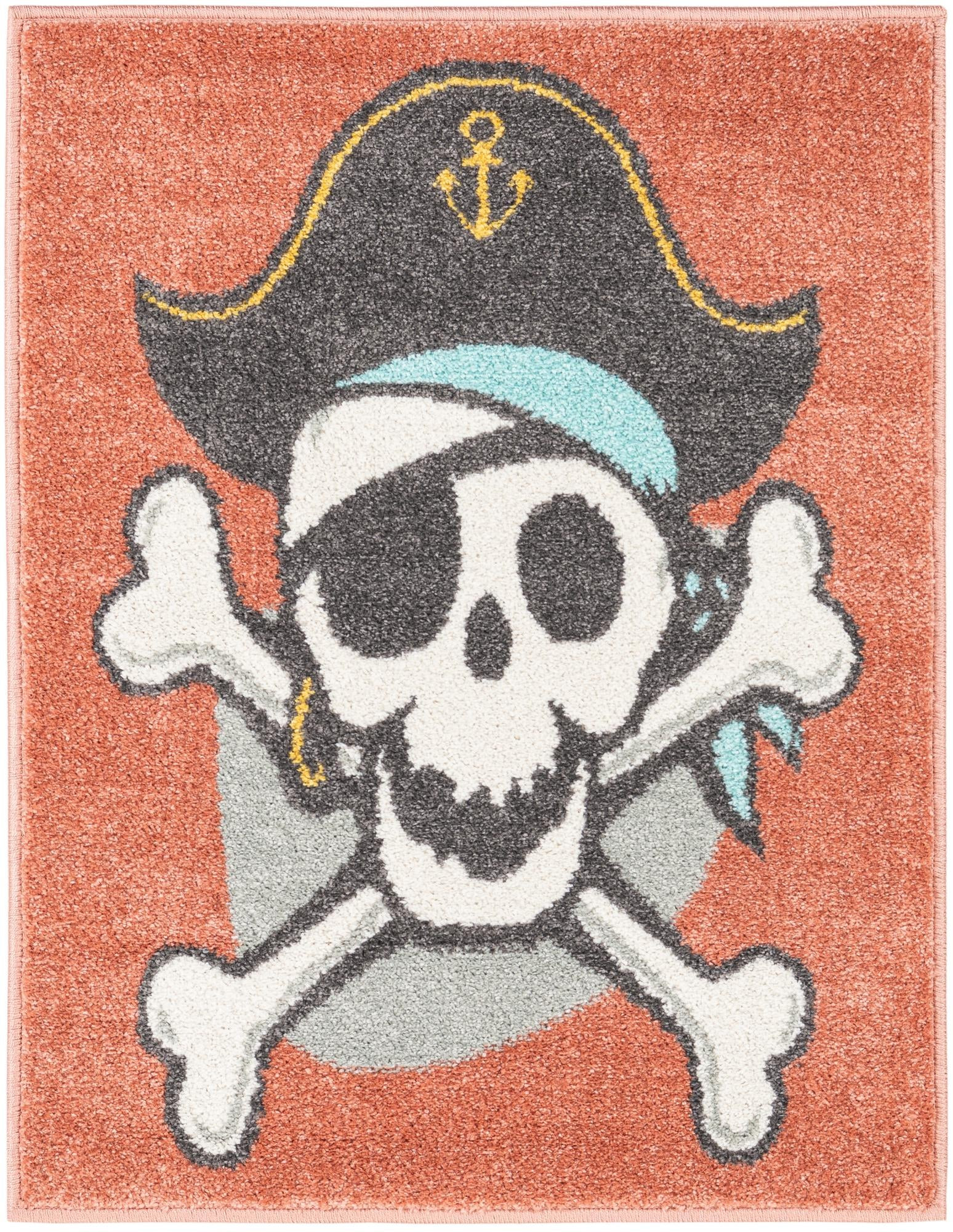 2' 2 x 2' 11 Hutton · Pictoral rug, red