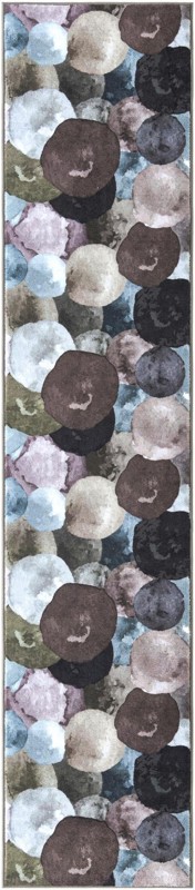 2' 2 x 10' Birchwood · Abstract dot rug, multi gray