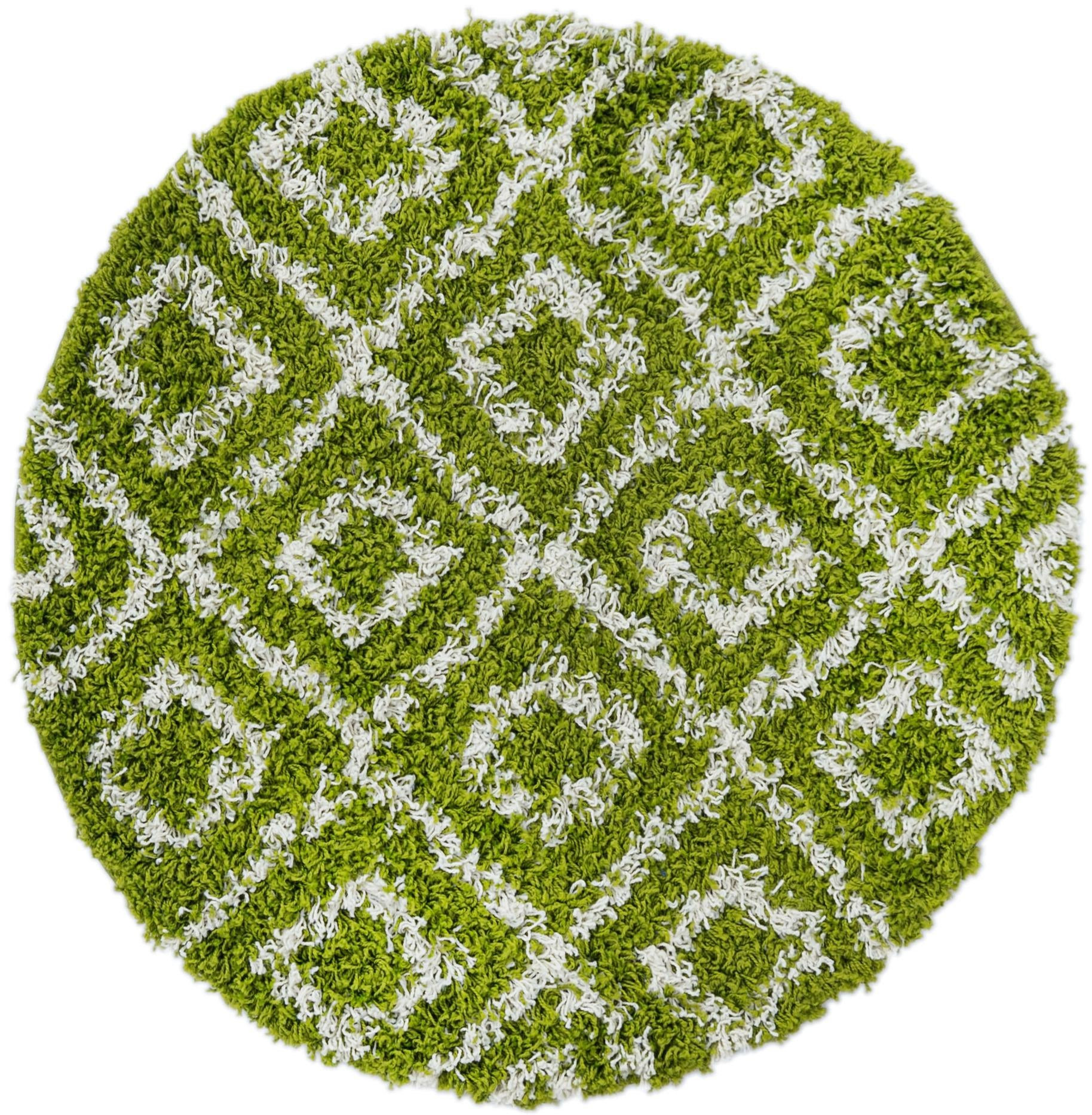 3' 3 x 3' 3 Brock · Geometric Shag Rug, green