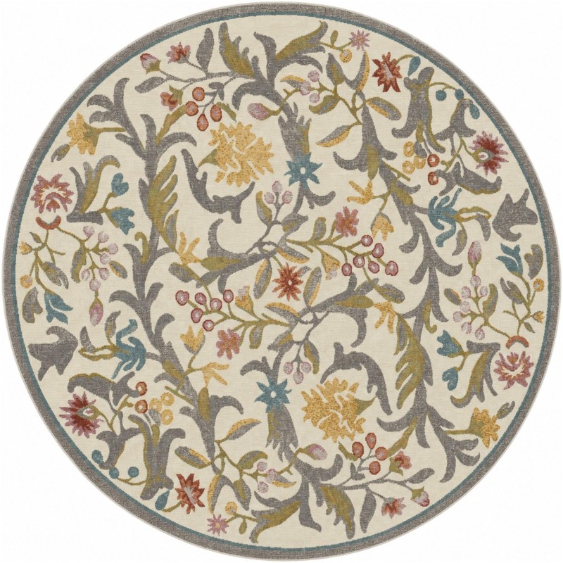 6' x 6' Draper · Border rug, ivory