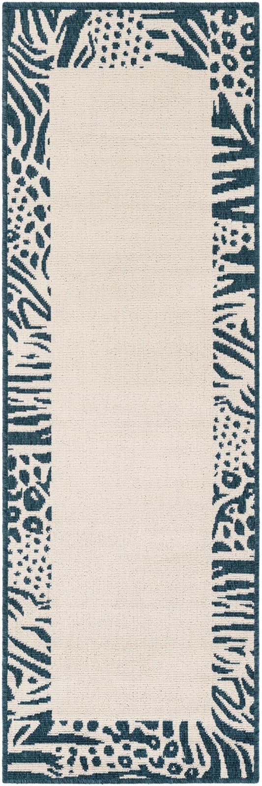 2' x 6' Carlisle · Border Outdoor Rug, ivory