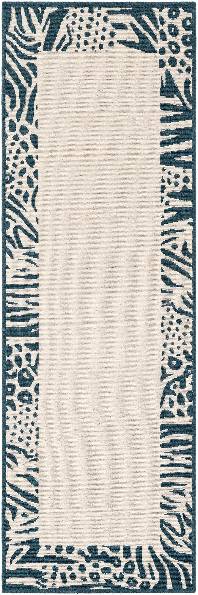 2' x 6' Carlisle · Border Outdoor Rug, ivory