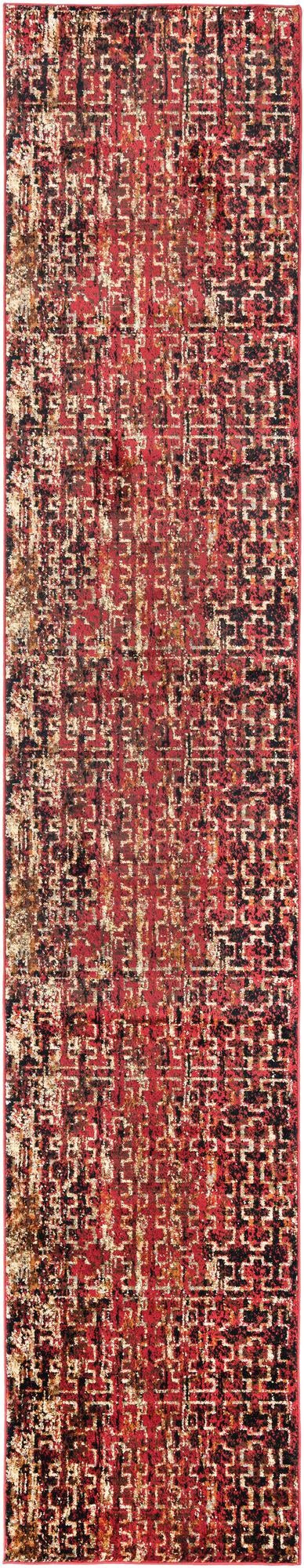 2' 7 x 14' Phoebe · Abstract rug, burgundy