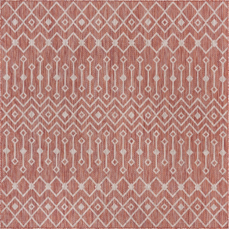 13' x 13' Kearney · Diamond Outdoor Rug, rustred