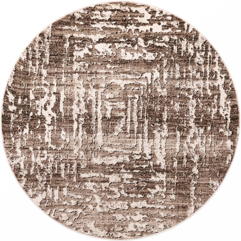 4' x 4' Wrenfield · Abstract rug, chocolate and beige