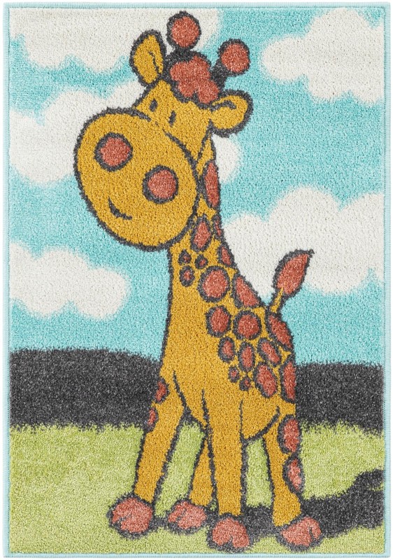 2' 2 x 3' 1 Tennyson · Giraffe rug, blue, yellow and green