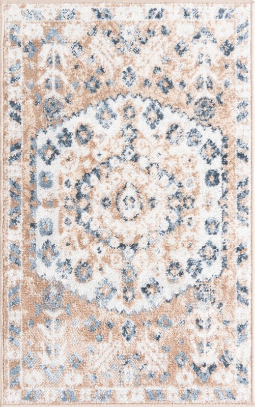 2' x 3' Swallow · Border rug, beige