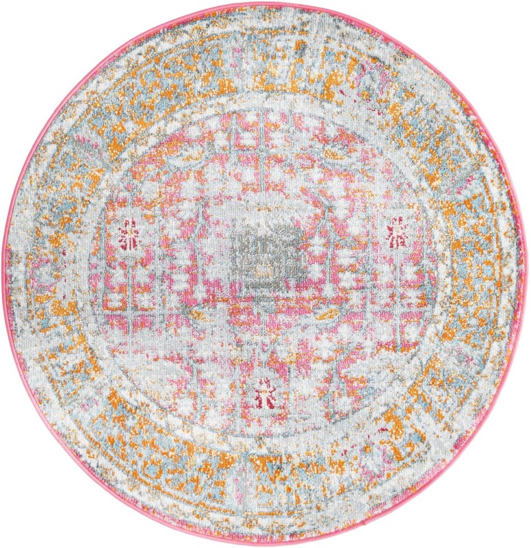 3' 3 x 3' 3 Calm · Medallion rug, pink