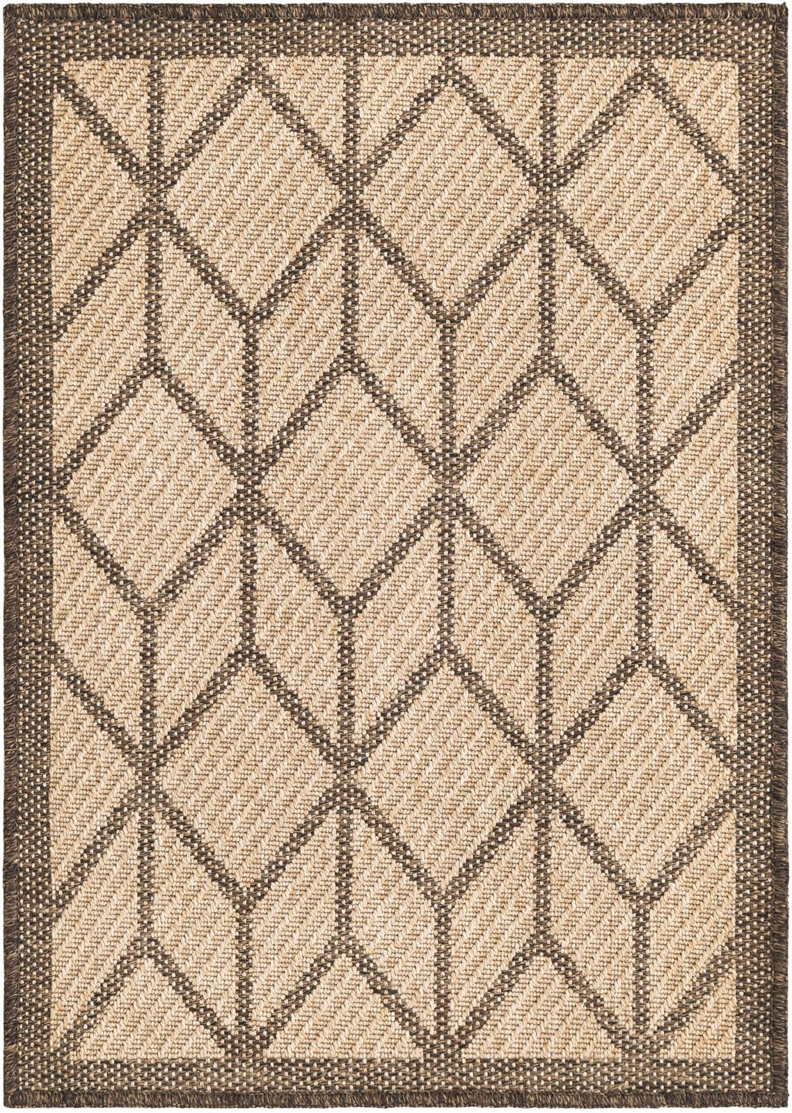 2' x 3' Ogden · Geometric diamond rug, natural and brown