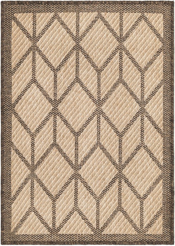 2' x 3' Ogden · Geometric diamond rug, natural and brown