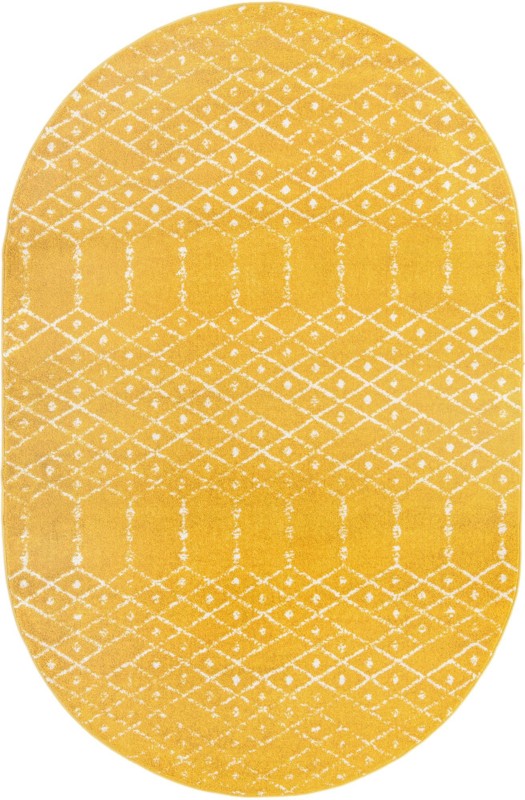 5' 3 x 8' Newcomb · Diamond rug, yellow