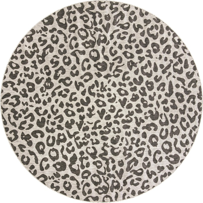 10' 8 x 10' 8 Cardamom · Leopard print Outdoor Rug, gray and cream