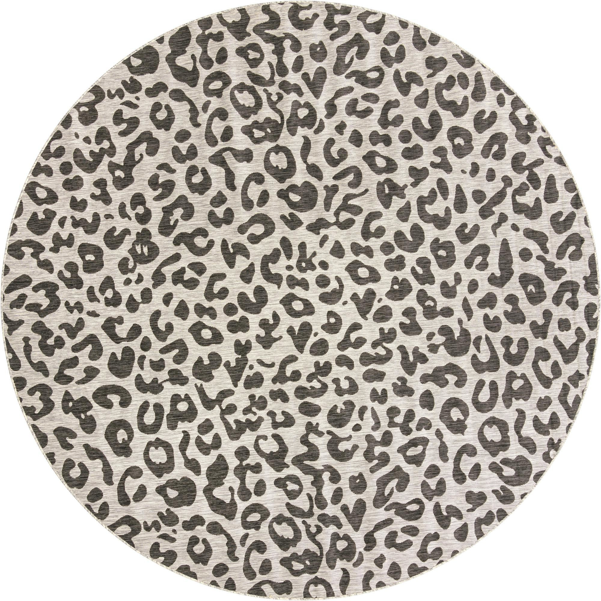 10' 8 x 10' 8 Cardamom · Leopard print Outdoor Rug, gray and cream