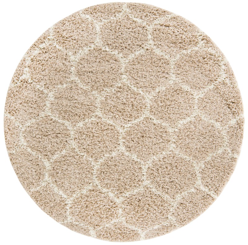 5' 3 x 5' 3 Barnett · Lattice Shag Rug, light brown and ivory
