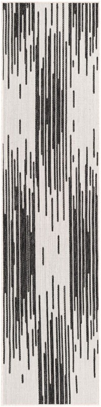 Copse · Lines Outdoor Rug, black and white