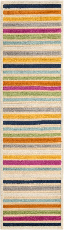 2' x 8' Wesley · Striped Outdoor Rug, beige