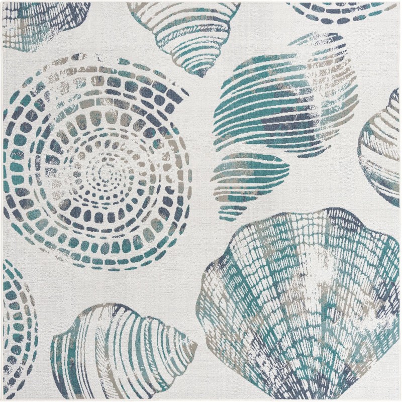 7' 10 x 7' 10 Darby · Pictoral Outdoor Rug, ivory