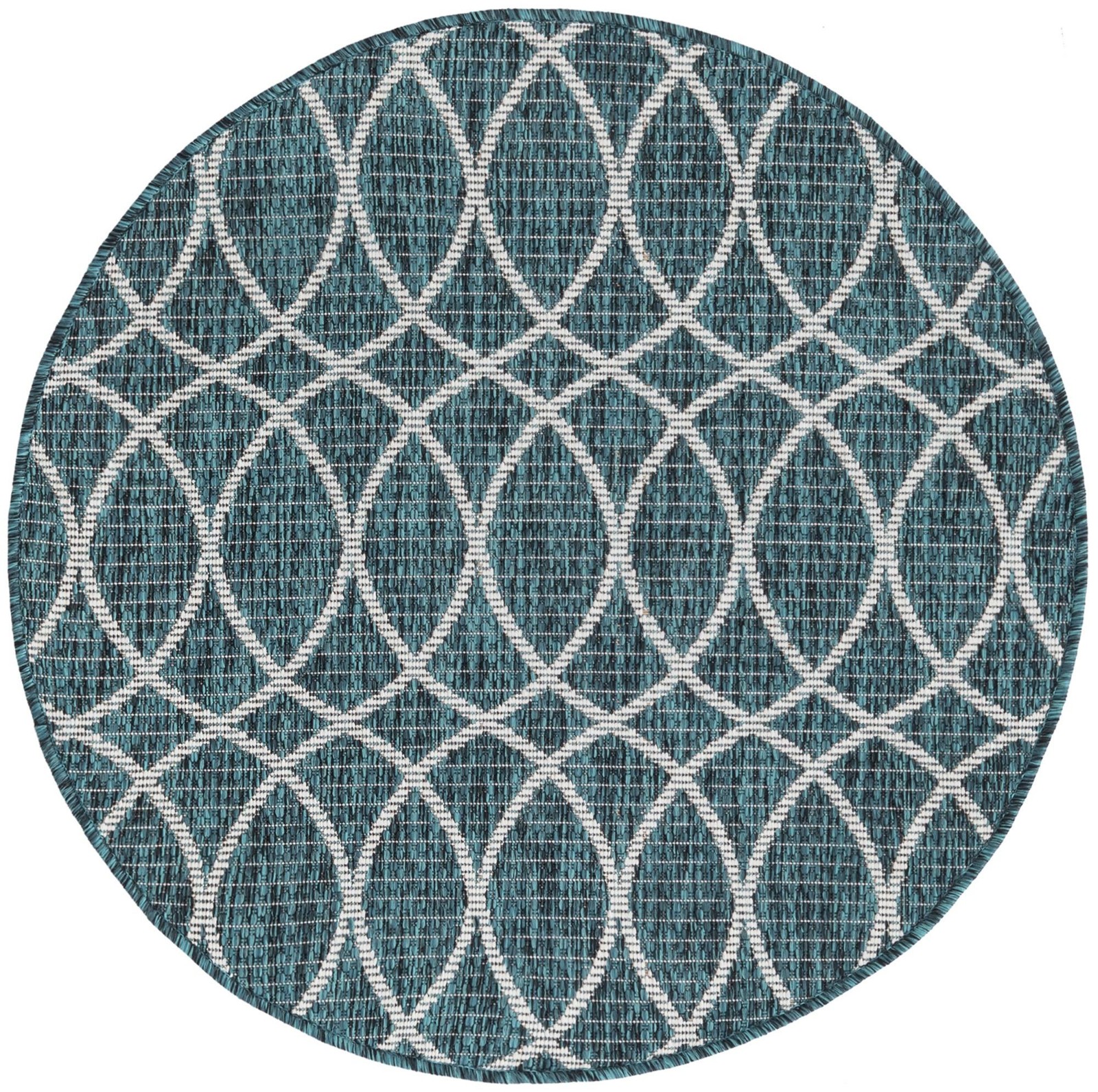 3' x 3' Atkins · Geometric Outdoor Rug, teal