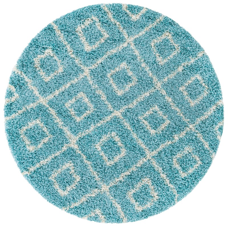 5' 3 x 5' 3 Brock · Diamond Shag Rug, aqua