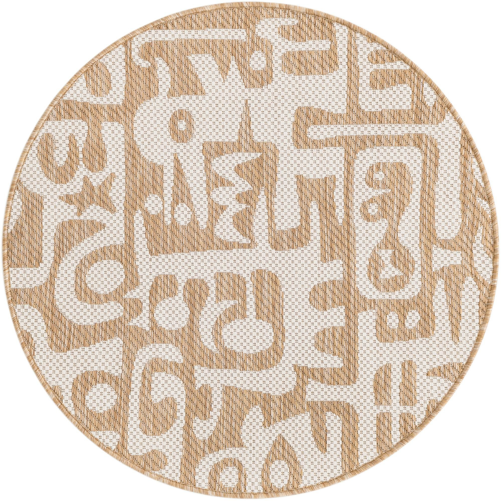 3' x 3' Hungerford · Abstract Outdoor Rug, taupe
