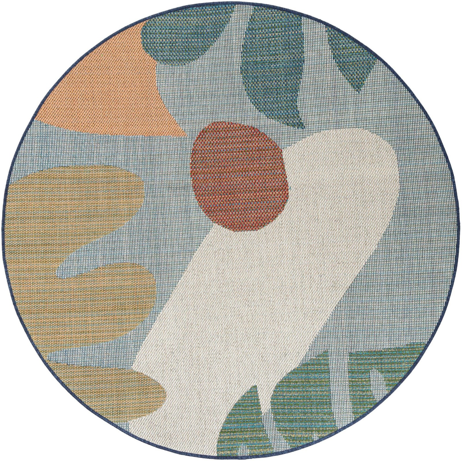 6' 1 x 6' 1 Sturgis · Abstract Outdoor Rug, blue