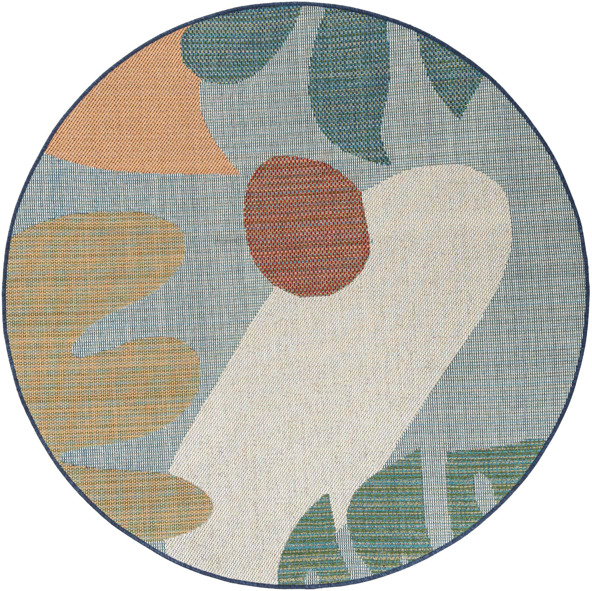 6' 1 x 6' 1 Sturgis · Abstract Outdoor Rug, blue