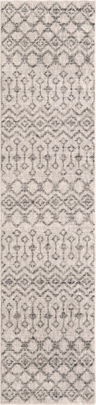 Harlan · Geometric tribal rug, ivory and gray