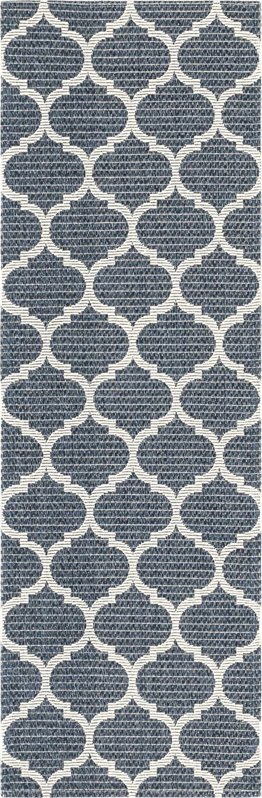 2' x 6' Enid · Lattice rug, navy
