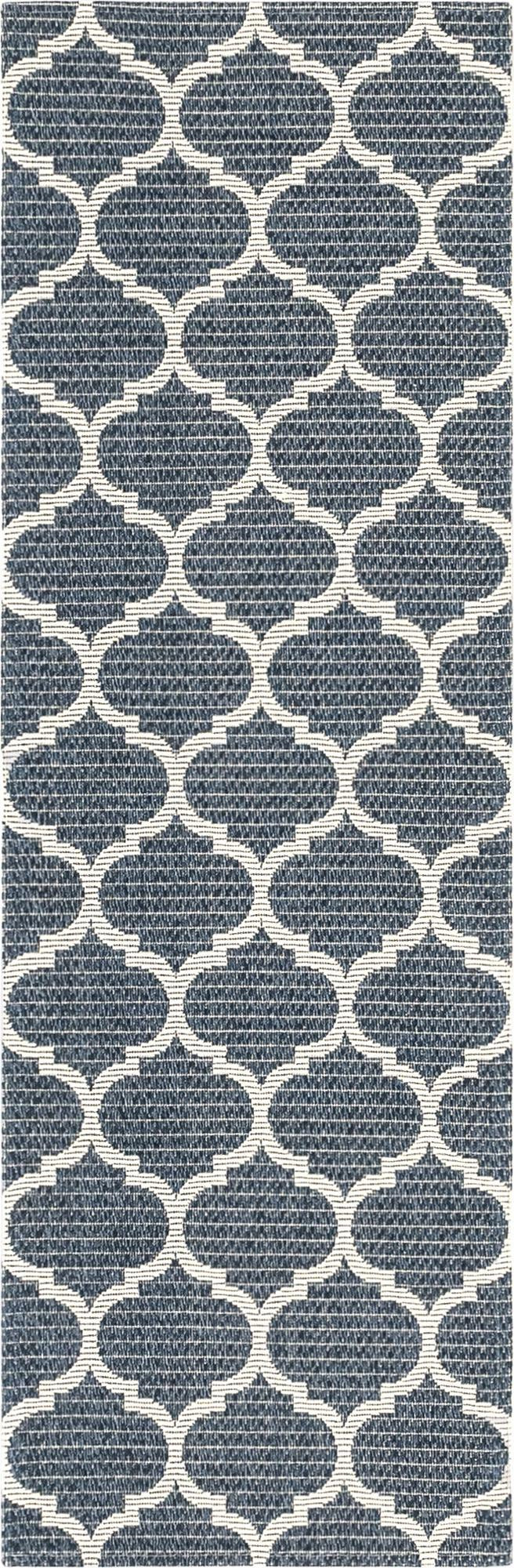 2' x 6' Enid · Lattice rug, navy