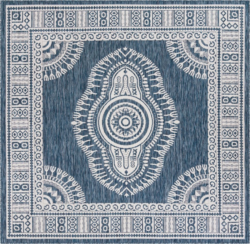 Bainbridge · Border Outdoor Rug, blue