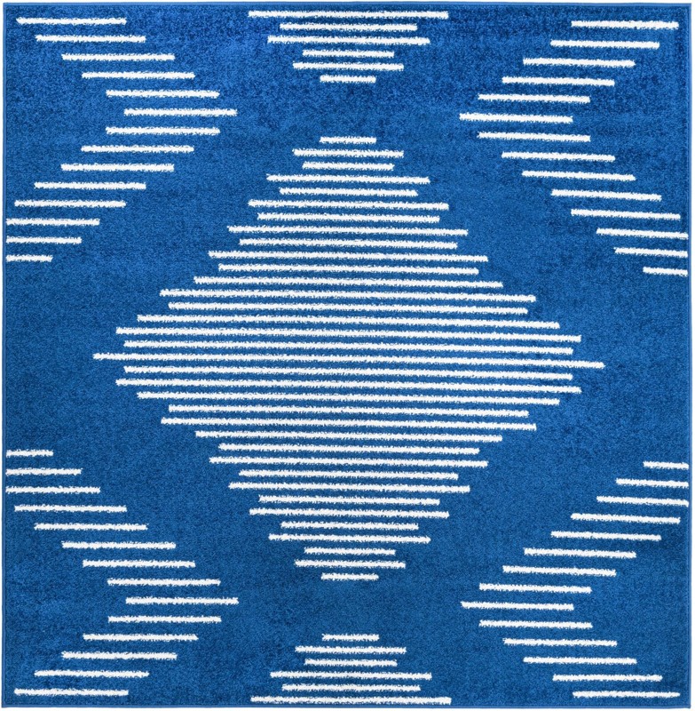 5' 3 x 5' 3 Knox · Diamond rug, navy blue