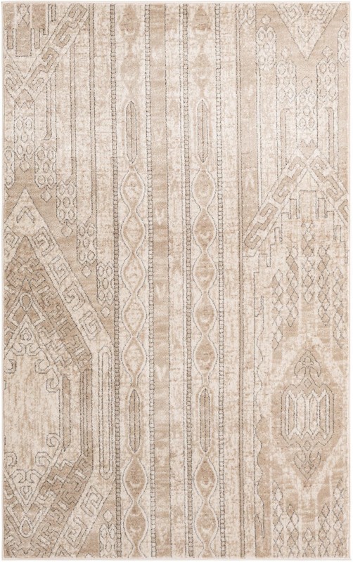 Cardinal · Tribal geometric rug, ivory and gray