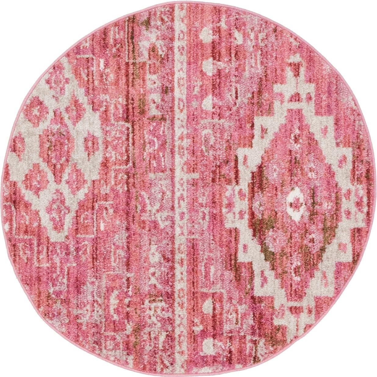 3' 3 x 3' 3 Quinn · Diamond rug, red