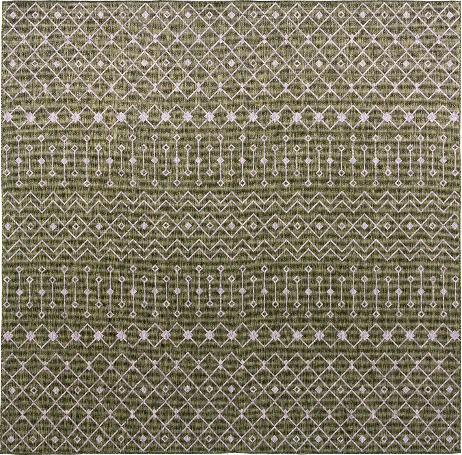 13' x 13' Kearney · Chevron Outdoor Rug, green