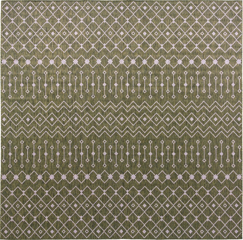 13' x 13' Kearney · Chevron Outdoor Rug, green