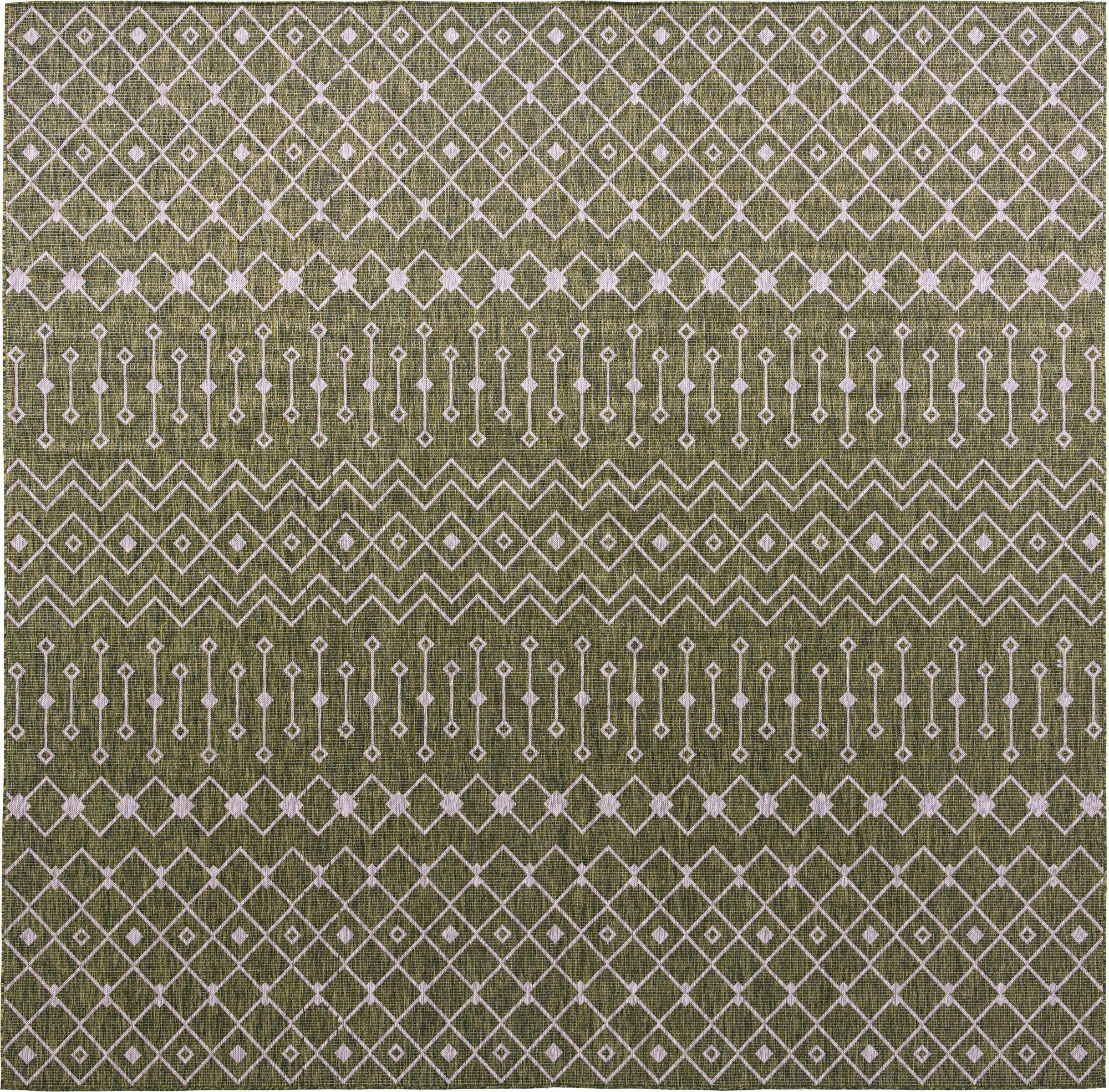 13' x 13' Kearney · Chevron Outdoor Rug, green