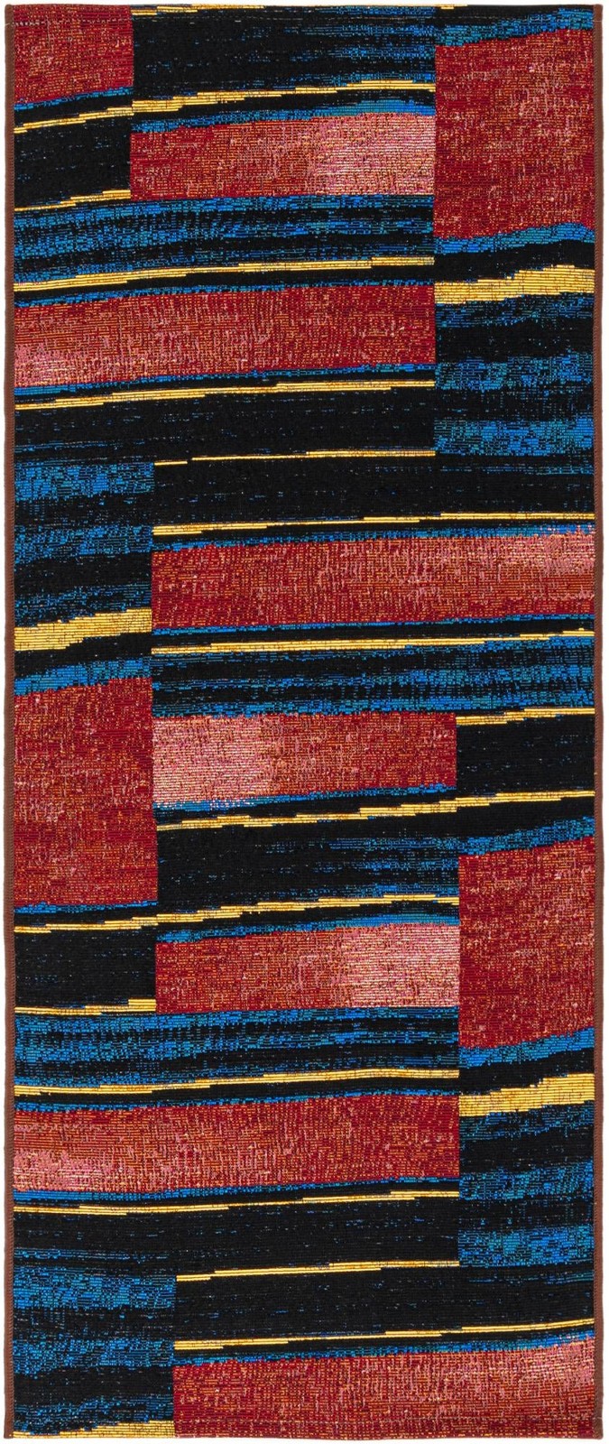2' x 5' Conley · Abstract striped Outdoor Rug, red and black