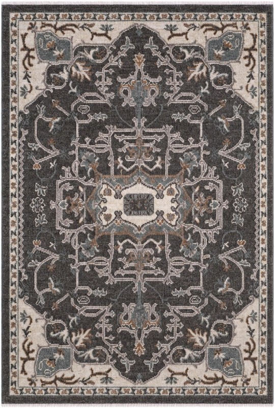 5' x 7' 7 Colter · Medallion rug, gray, blue and beige